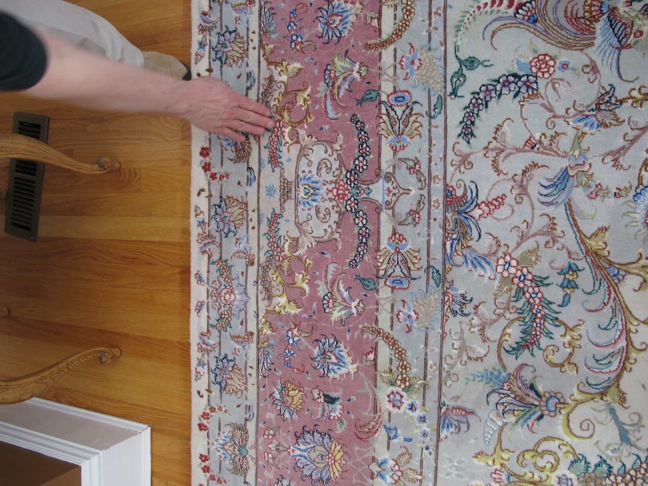 oriental rug after color restored